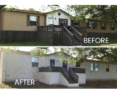 before and after photo of adding brickstone masonry siding