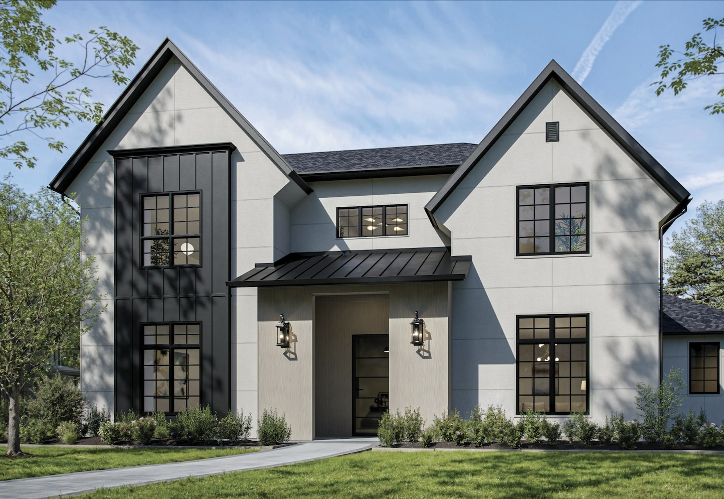 contemporary home with james hardie siding