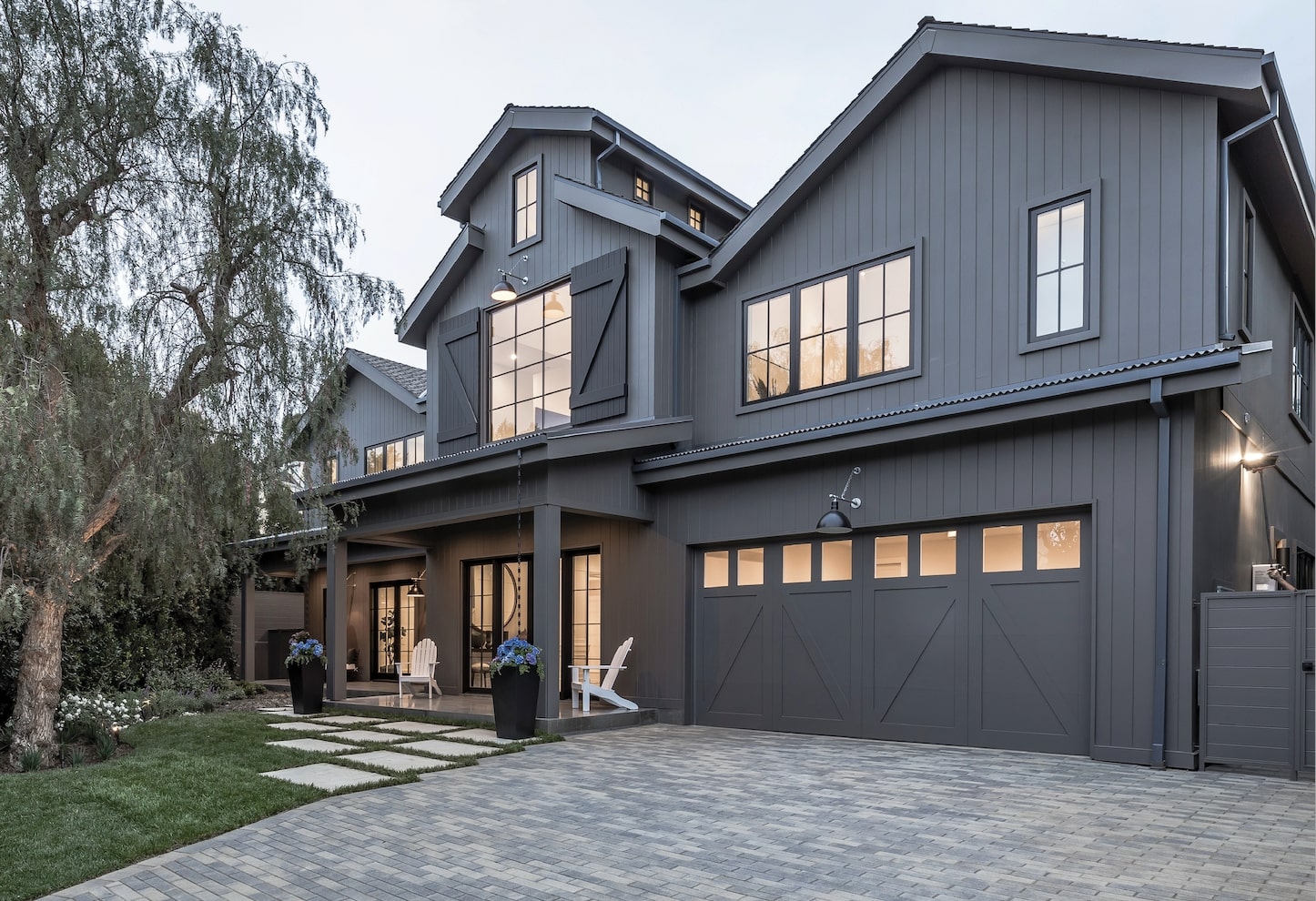 modern charcoal gray home with james hardie siding
